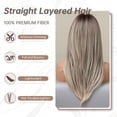 thumbnail image 5 of Long Black Wigs for Women Shouler-Length Black Mixed Blonde with Bangs Natural Synthetic Wig Hair Repalcement Wig for Daily Party Use, 5 of 12