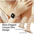 thumbnail image 3 of KOMI Slim Rose Gold Bling Watch Band Women Compatible with Apple Watch 38mm 40mm 41mm 42mm (S10) Jewelry Replacement Sparkly Diamond Metal Thin Strap for iWatch Series 10/9/8/7/6/5/4/3/2/1/SE, 3 of 8