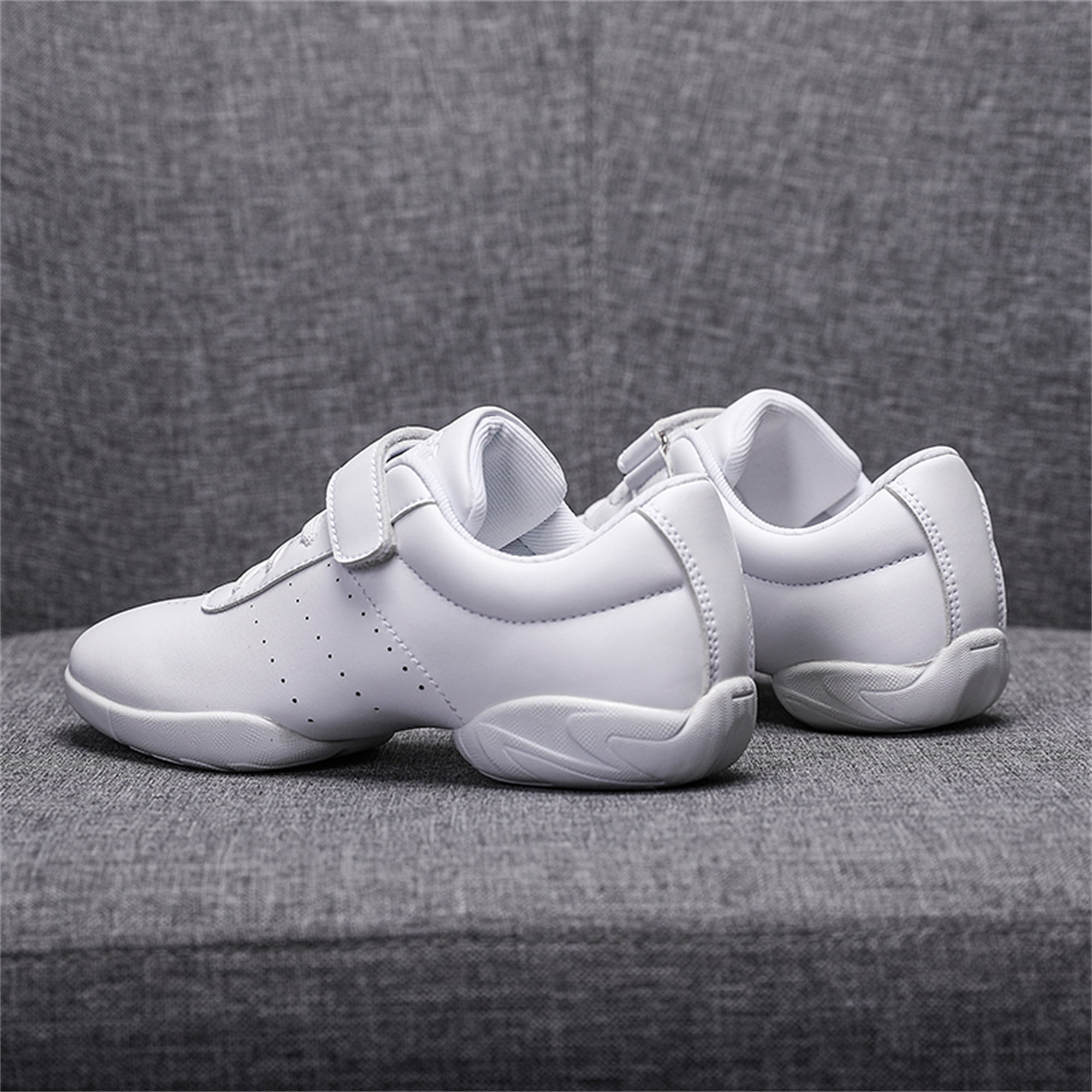 YOURDIARY Cheer Shoes for Youth Girls, White Varsity Cheerleading Shoes for Youth, Breathable and Lightweight Dance Athletic Flats