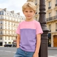 thumbnail image 2 of Boys Casual Contrast Short Sleeve Tee Shirt For Kids Comfortable Soft Top With Design Kids Loose Fit Basic Tees, 2 of 4