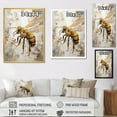 thumbnail image 3 of Designart "Minimalist Buzzing Bee Art III" Animals Bee Picture Framed Canvas Wall Art, 3 of 5