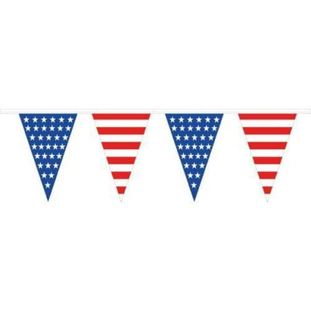 - Economy Banner String, Stars and Stripes, 100' Package of 48