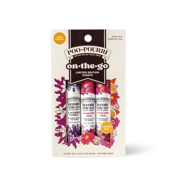 Set de regalo Perfume Poo-Pourri On-The-Go Travel, tamaño 10 ml, paquete de 3 unidades