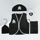 thumbnail image 5 of Disfraz de pirata de 5 piezas, ideal para fiestas de Halloween. Perfecto para niños pequeños. Incluye traje de bucanero y decoración para fiestas infantiles. Ideal para juegos de rol y cosplay., 5 of 7