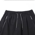 thumbnail image 6 of UVEASISHA Big and Tall Capri Pants for Men Lightweight Quick Dry Cargo Shorts Drawstring Elastic Waist Pull On Capris Summer Casual Cropped Trousers with Zipper Pockets Black L, 6 of 10
