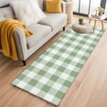 thumbnail image 3 of 2x6 Kitchen Runner Rug, Sage Green Buffalo Plaid Non-Skid Rubber Backing Large Rectangle Rugs - Living Room Bedroom Home Office, Green White Checkered Farmhouse Indoor Floor Mat Carpets Washable Rug, 3 of 9