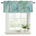 thumbnail image 2 of 2 Pack Valances for Windows, Teal Blue Marble Window Valances for Living Room/Bedroom/Bathroom, Abstract Art Turquoise Marble Flow Light Filtering Kitchen Curtain Valance 42"W x12" L, 2 of 9