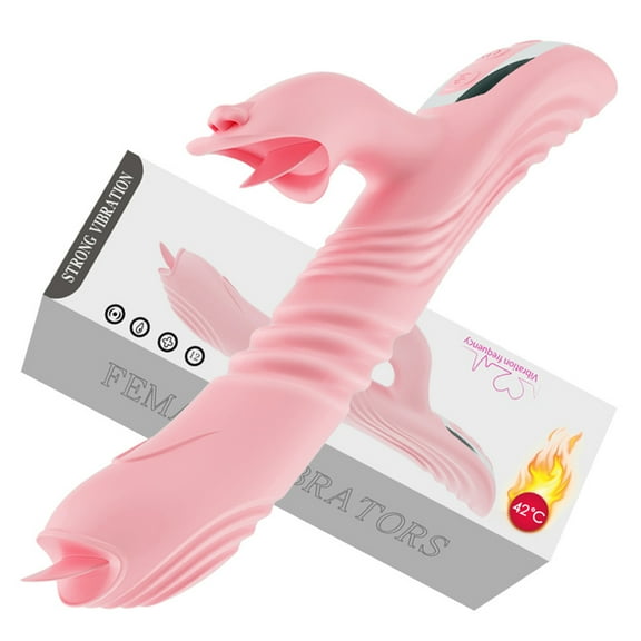 Birdsexy 10 frequency Double Tongue Licking Vibrator for Women, Telescopic Vibrator Rotation Heating Clitoris Stimulate Female G-Spot Vibrator Toys for Couples,10 Vibrating Modes