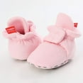 thumbnail image 5 of Baby Booties Newborn Boys Girls Fleece Boots Non Slip Grippers Stay On Slipper Socks Infant First Walker Winter Warm Crib Shoes, 5 of 7
