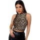 thumbnail image 2 of Camiseta sin mangas sexy para mujer, sin espalda, corte ajustado, estampado de leopardo, sin mangas, para mujer Marrón XL Marrón XL Xishao ropa, 2 of 2