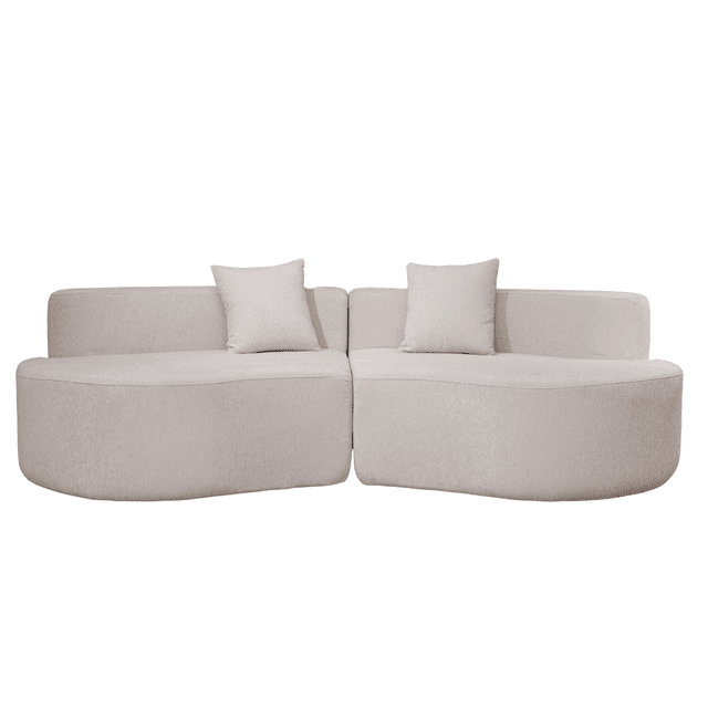 Sofá AIRJOL™ YY-21 Ivory — Doble Curvo con Estética Suave y Moderna