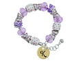 thumbnail image 2 of Delight Jewelry Goldtone Large Disc Letter - K - 3/4'' Purple Butterfly Bead Charm Bracelet, 7"+1" Extender, 2 of 5