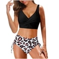 thumbnail image 2 of Gaecuw Two Piece Set for Women Bikini Beach Swimwear for Women Sleeveless Swimwear Top High Waisted Bikini Briefs Swim Bottom Slip On Closure Swimsuits Leopard Print Bathing Suits Beachwear, 2 of 7