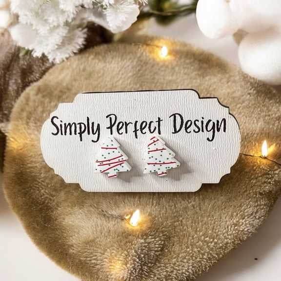 Christmas Tree Cake Shape Earrings, Cute Holiday Gifts for Women