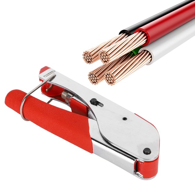Alicates ANGGREK para Engarzar Cables coaxiales Herramienta Pelacables Azul Acero Resistente