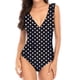 thumbnail image 1 of Traje de baño de una pieza para mujer, traje de baño delgado con borde volador de primavera y verano, bikini conservador para mujer, 1 of 5