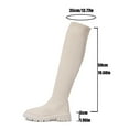 thumbnail image 4 of Wowcloth Winter Fashion Casual Mesh Stretch Over-the-Knee Boots for Women – Comfortable Round Toe with Chunky Low Heel, Solid Color Design for Winter Outfits, 4 of 9