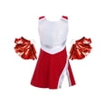 thumbnail image 3 of iiniim Kids Girls Shiny Cheerleading Outfits Sleeveless Tops Sports Shorts with PomPoms High School Party Costume, 3 of 7