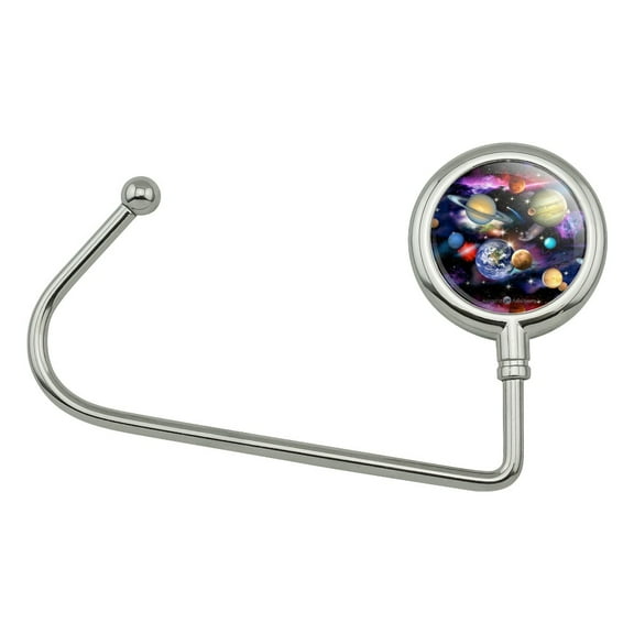 Planets Solar System Earth Saturn Jupiter Mars Pattern Purse Bag Hanger Holder Hook