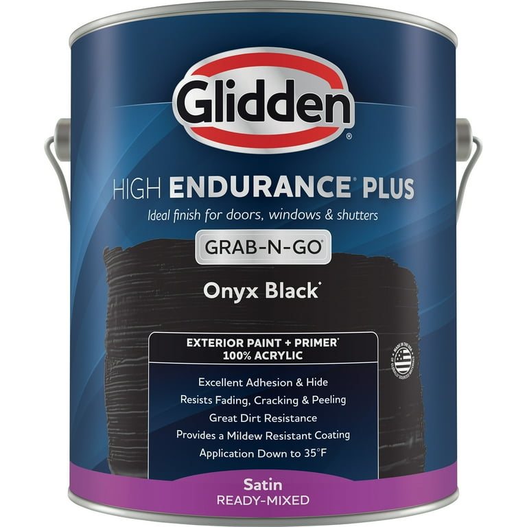 Glidden HEP Grab-N-Go Onyx Black / Black Satin Exterior Paint with