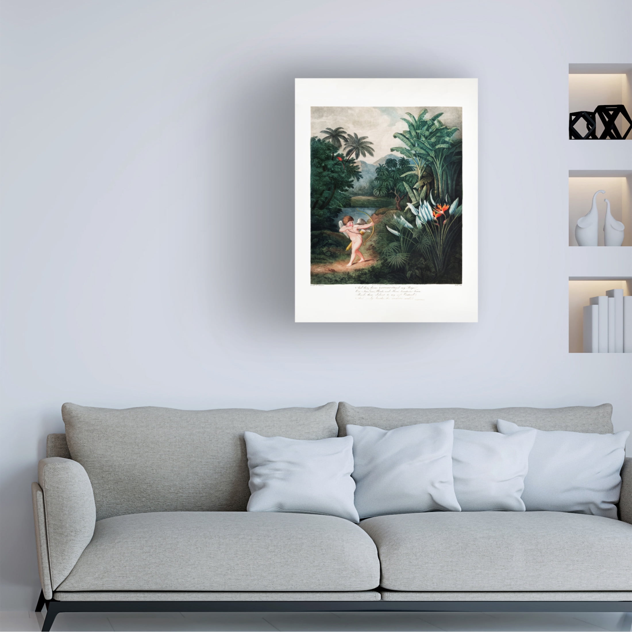 Trademark Fine Art Pictufy  Cupid Inspiring Plants with Love Canvas Wall Art