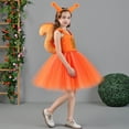 thumbnail image 4 of FAOWME Kids Girls Dress Sleeveless Suspenders Cute Animal Design Comfortable Elegant Mech Tutu Dresses For Stage Performance And Party,Orange,6-7 Years, 4 of 9