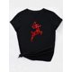 thumbnail image 2 of Christmas Glitter Reindeer Print Comfy T-Shirt, Round Neck Short Sleeve Sports Tee, Women's Activewear, 2 of 7
