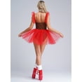 thumbnail image 6 of Sxiwei Womens Christmas Gingerbread Costume Cookie Dress Tutu Dress Bodysuit Cute Print Santa Dress Brown XL, 6 of 7