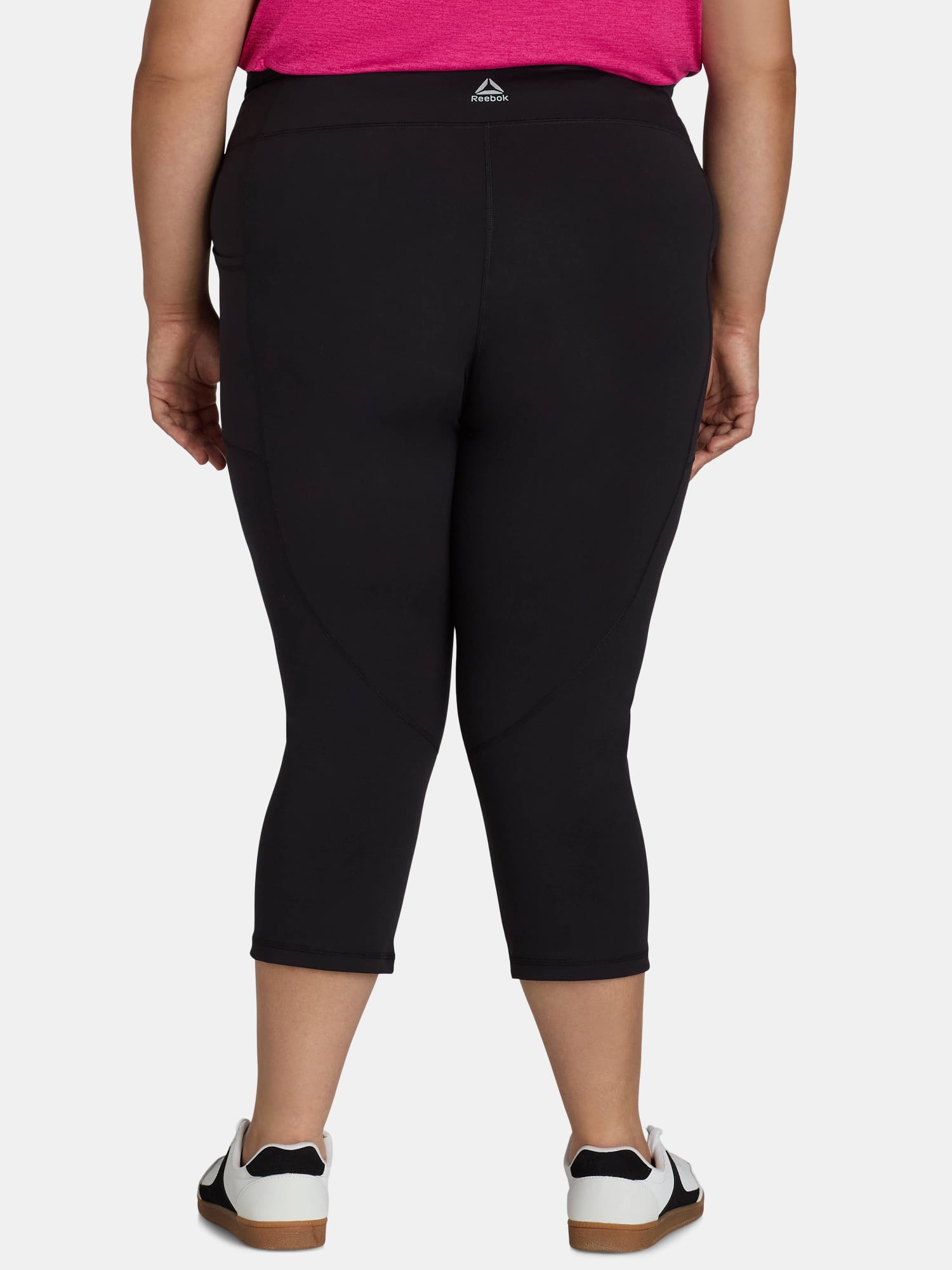 Reebok Women's and Women's Plus Highrise Everyday Capri Legging with 20" Inseam and Side Pockets