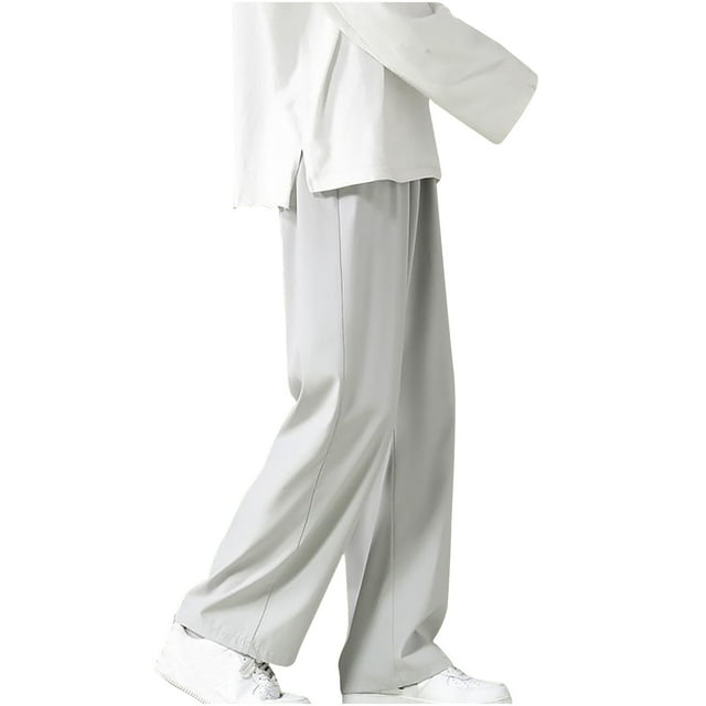 Cameland Men's Plus Size Casual Pants Classic Loose Straight Trousers Summer Comfy Breathable Pants