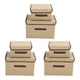 thumbnail image 1 of Organizador de almacenamiento de ropa plegable, caja de almacenamiento de ropa multifuncional no tejida con tapa, color blanco, 6 uds., 1 of 10