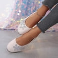 thumbnail image 5 of Gpaecead Women's Rhinestone Floral Ballet Flats Faux Suede Slip On Cushioned Dress Shoes For Office, Party And Commute White, 5 of 8
