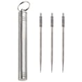 thumbnail image 1 of Titanium Toothpick Holder with 3 Toothpicks, Portable Waterproof Metal Toothpick Holder, Mini Lightweight Travel Toothpick Container with Key Ring, Small Metal Storage Holder for Pills Earpicks, 1 of 5