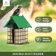 thumbnail image 3 of Kingsyard Double Suet Feeder, All Metal, Outdoor Hanging Cage Bird Feeder for Wild Bird, Green, 3 of 8