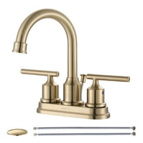 Wowow Gold 4-in centerset 2-Handle Bathroom Sink Faucet with Drain