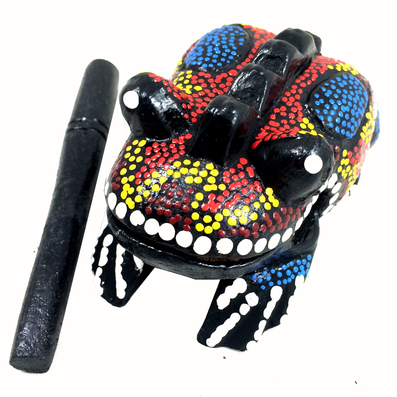 Medium 5" Wood Frog Guiro Rasp Musical Instrument Tone Block Hand