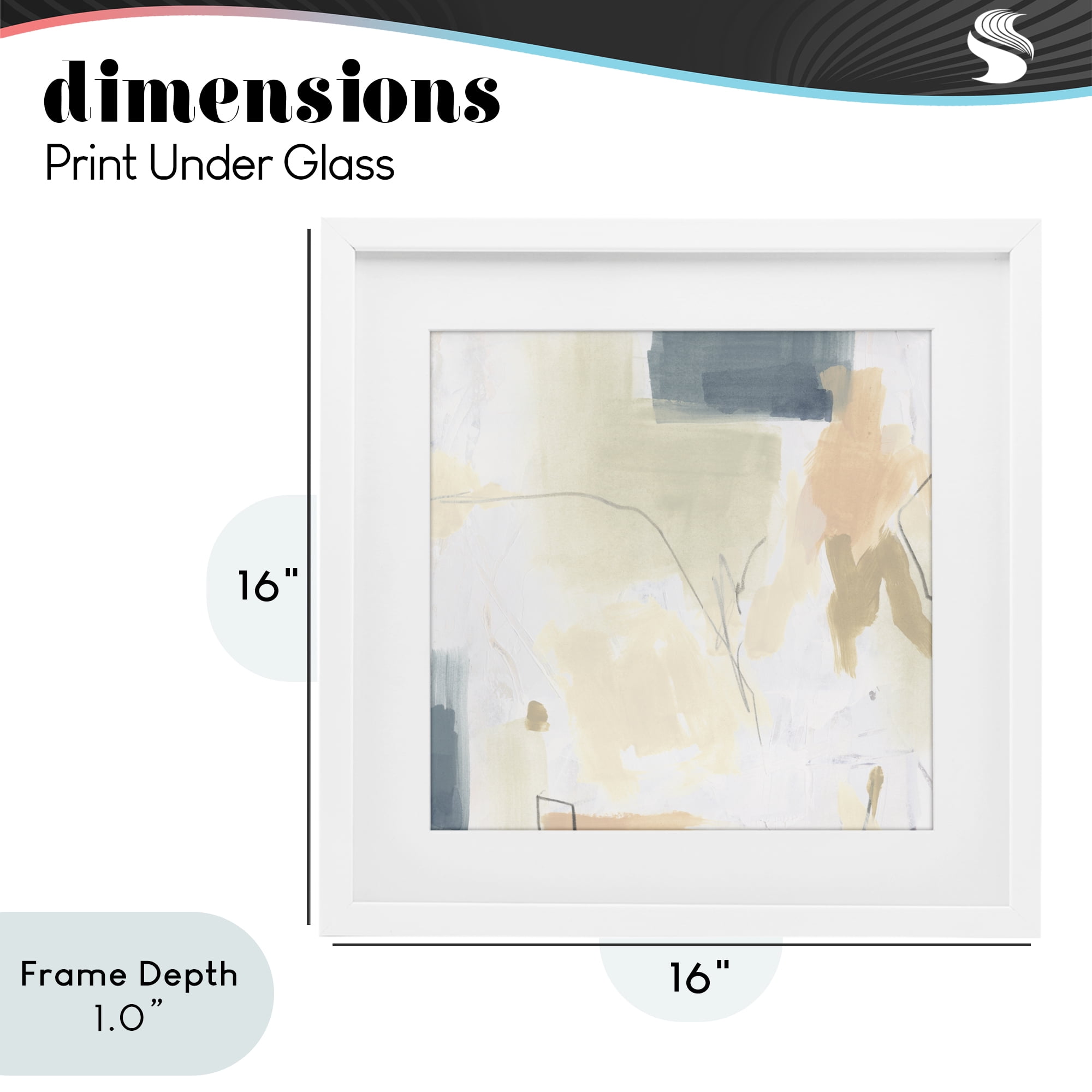 Stupell Industries Plaster Line Abstract White Framed Print Under Glass, design by June Erica Vess