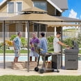thumbnail image 2 of Magic Union 8'X8' Grill Gazebo Canopy - Heavy Duty Steel Frame, Double Tiered Grill Canopy for Outdoor Grill W/Shelves, Ceiling Hooks and Ground Stakes, Patio Canopy Tent BBQ Gazebo for Backyard, 2 of 9