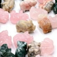thumbnail image 2 of K-KED Natural Rose Quartz Crystal Agate Amethyst Piggy Carved Mini Healing Reiki Decor-African bloodstone quartz-5pcs, 2 of 8