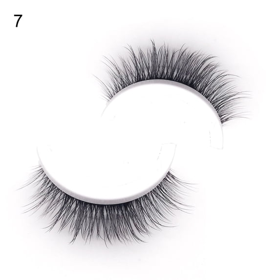 GROFRY Reusable 1 Pair False Eyelash Self-Adhesive Curly Natural Multiple Reversible Glue Free False Eyelashes for Girl