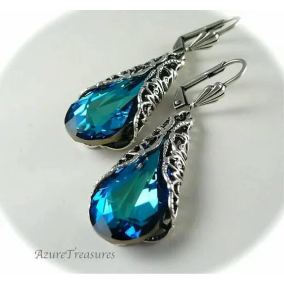 QQTDFG Elegant Stud Drop Earrings Women 925 Silver Cubic Zirconia Wedding Jewelry Gift-#1