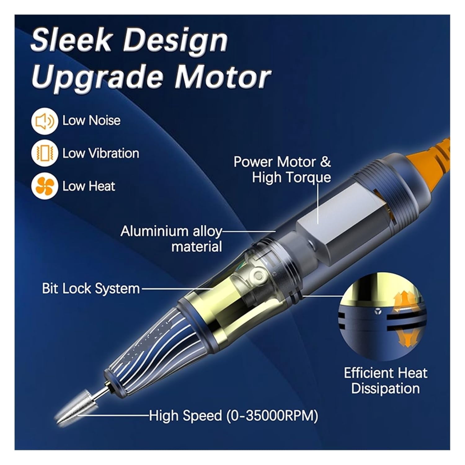 Electric Nail Drill Professional Professional Electric Nail Drill, 35000RPM Brushless Nail Drill Machine for Manicure, Drill Set Acrylic Gel Polish Na