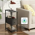 thumbnail image 5 of Set of 2 Small Narrow End Table, Side Table, Nightstand with Cloth Drawer, Couch Table, for Living Room, Bedroom, Bedside, Black, 5 of 18