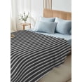 thumbnail image 5 of Twin Flat Sheet 66"x96", Geometric Grey Soft Lightweight Bedding Flat Sheets Only, Abstract Contemporary Minimalist Line Brushed Microfiber Top Bed Sheet, Breathable StainResistant Bedsheets, 5 of 9