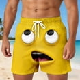 thumbnail image 2 of ibiyuan Mens Swim Trunks Funny Cartoon Face Print Stretch Mens Shorts Drawstring Waist Mens Bathing Suits Beach Swimming Pool Swimwear, 2 of 5