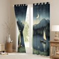 thumbnail image 3 of Erosebridal Lake Life Blackout Curtains Set of 2 (52x84 Each) for Teens Boys Girls,Kids Rustic Cottage Happy Camping Window Curtains,Lightweight Room Decor, 3 of 6