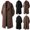 Coffee, variant on uublik Men's Casual Trench Coat Double Breasted Notched Lapel Long Jacket Fall Casual Classic Overcoat Black
