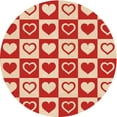 thumbnail image 1 of Ahgly Tapis Rond Lavable en Machine Intérieur Transitionnel Rouge, 7 Pieds Rond, 1 of 7
