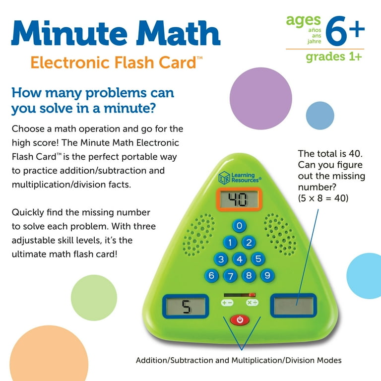 Learning Resources Minute Math Electronic Flash Card™, Math Games
