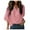 Pink, variant on Womens Short Sleeve Wrap Draped Front Business Tops Fashion Chiffon Shirts Casual Summer Blouses White S